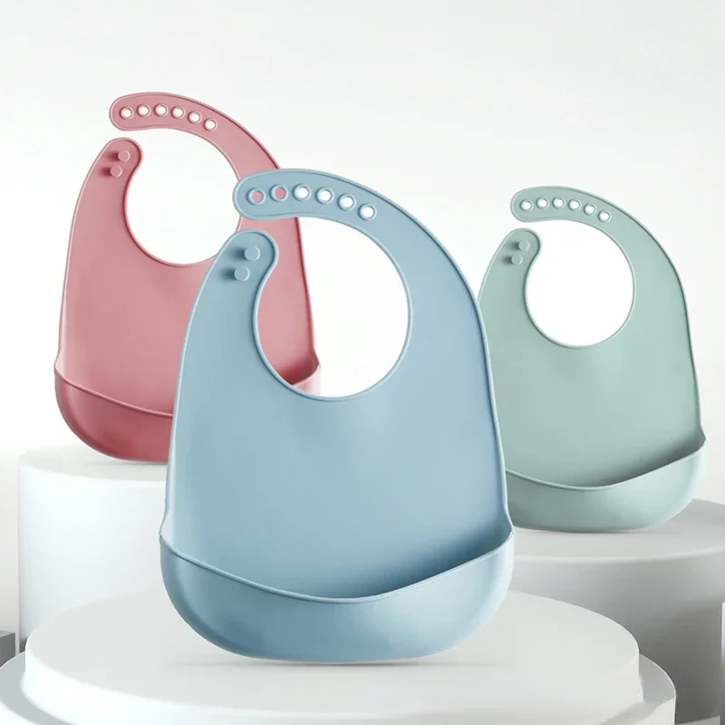 Silicone Baby Bibs - 1/3 Buah Bib Bayi Dapat Disesuaikan