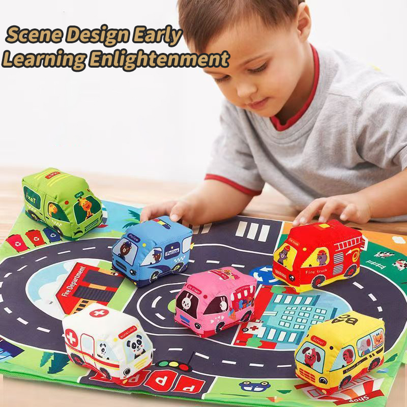 Baby Rattle Toy Set - Set Mainan Mobil Lembut untuk Bayi