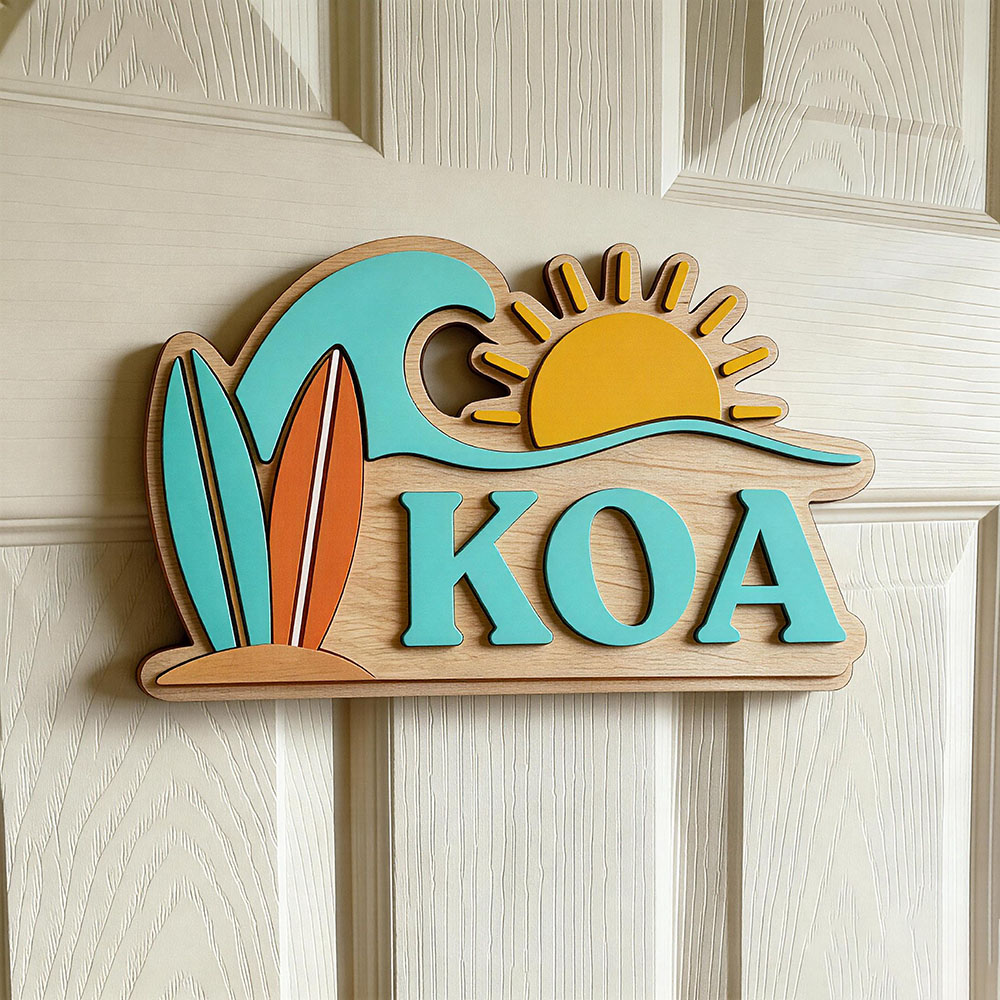 Baby Gate Stairs - Papan Nama Pintu Bertema Gelombang Pantai