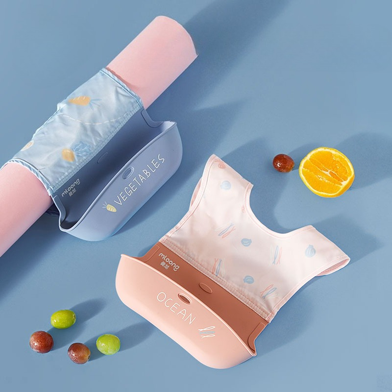 Celemek Bayi Tahan Air Anak-an - Silicone Baby Bibs ulasan dan harga