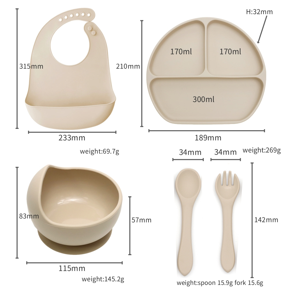 Set Peralatan Makan Bayi Kelin - Silicone Baby Bibs ulasan dan harga
