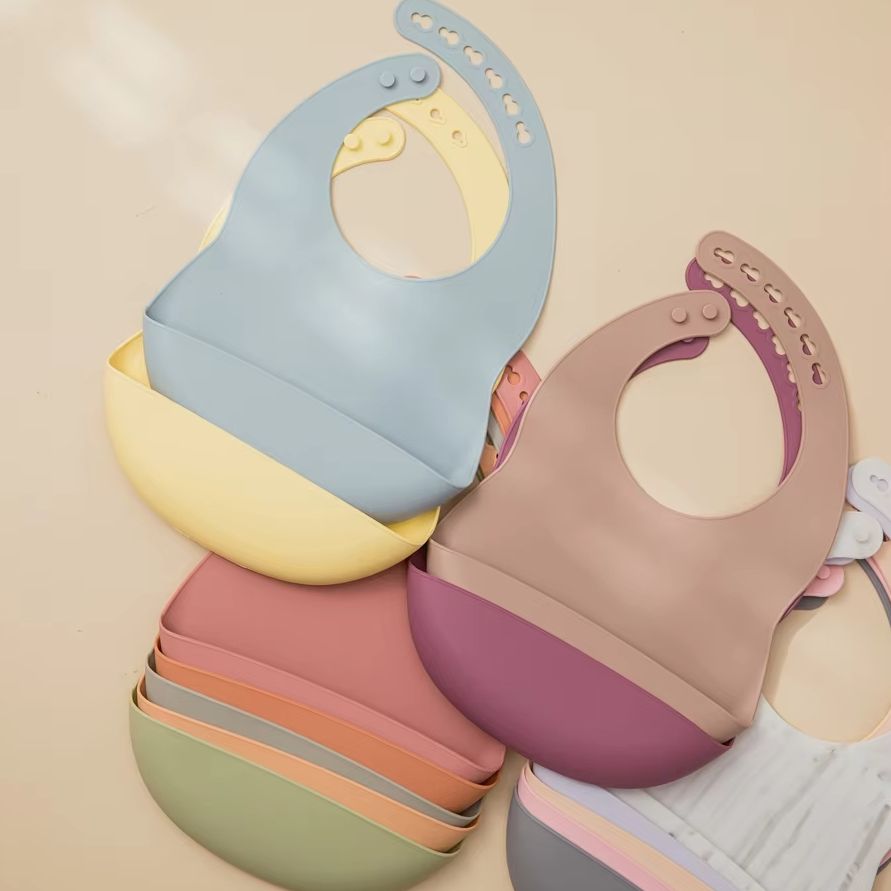 1 Buah Bib Silikon Bayi Dapat  - Silicone Baby Bibs ulasan dan harga