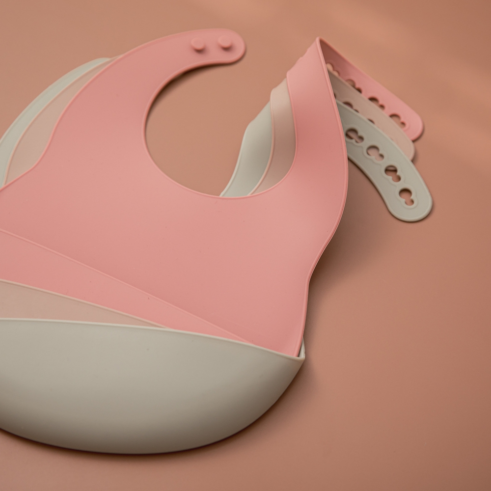 1 Buah Bib Silikon Bayi Dapat  - Silicone Baby Bibs ulasan dan harga