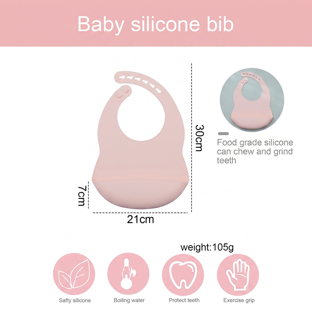 1 Buah Bib Silikon Bayi Dapat  - Silicone Baby Bibs ulasan dan harga